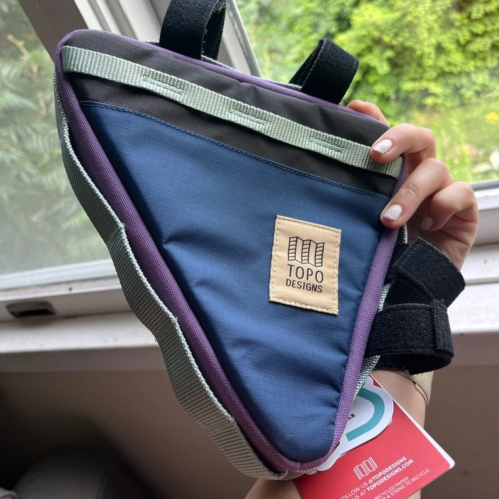Topo Designs Bike Frame Bag in Midnight/Loganberry - Picture 2 of 3